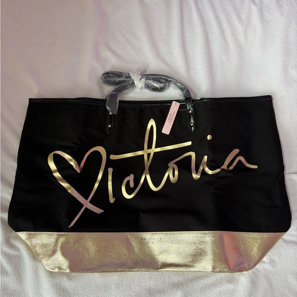 Victoria's Secret Black and Gold Tote
